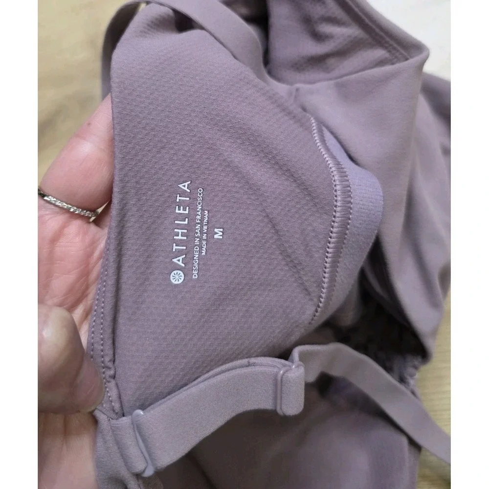 Athleta Cinch Longline Bra Women's Size Medium Mauve Purple